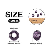 100pcs Colorful Glass European Beads for DIY Jewelry Making