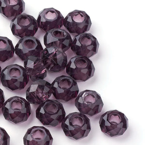 100pcs Colorful Glass European Beads for DIY Jewelry Making