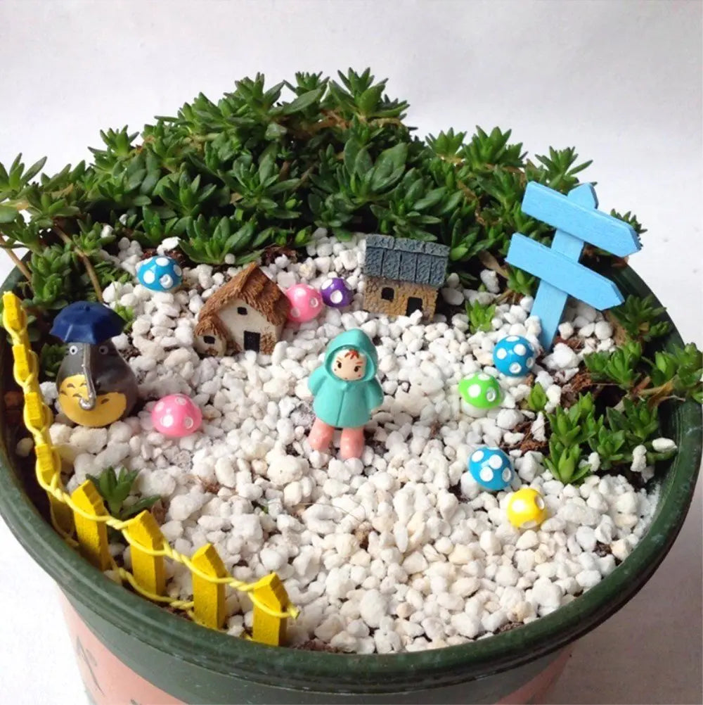 100pcs Colorful Mushroom Dollhouse Fairy Garden Decor red