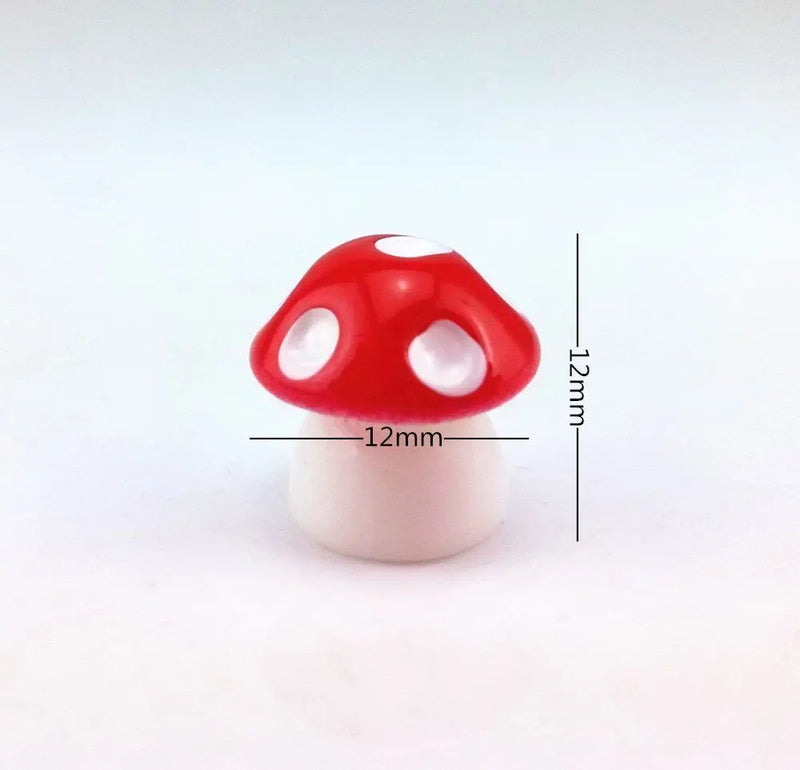 100pcs Colorful Mushroom Dollhouse Fairy Garden Decor red