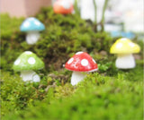 100pcs Colorful Mushroom Dollhouse Fairy Garden Decor red