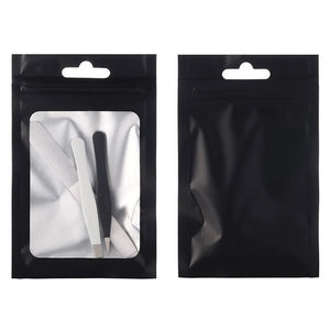 100pcs Colorful Mylar Bags Zip Lock Hang Bags With Clear Window