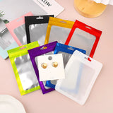 100pcs Colorful Mylar Bags Zip Lock Hang Bags With Clear Window