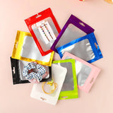 100pcs Colorful Mylar Bags Zip Lock Hang Bags With Clear Window