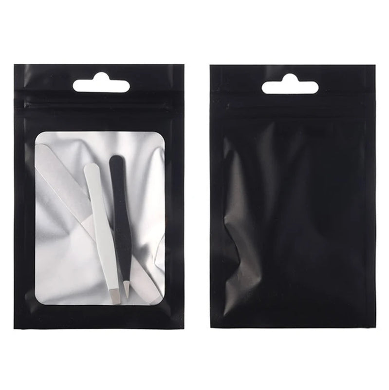 100pcs Colorful Mylar Bags Zip Lock Hang Bags With Clear Window