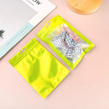 100pcs Colorful Mylar Bags Zip Lock Hang Bags With Clear Window
