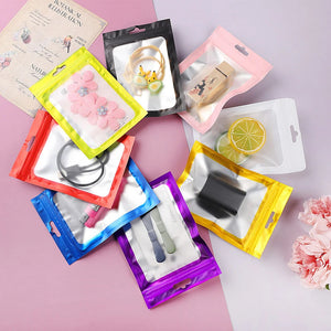 100 Colorful Mylar Ziplock Bags Jewelry Packaging
