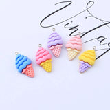 100pcs Colorful Resin Ice Cream Donut Charm Pendant for DIY Jewelry Making