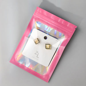 100pcs Hologram Zip Lock Bags Mylar Plastic Packaging
