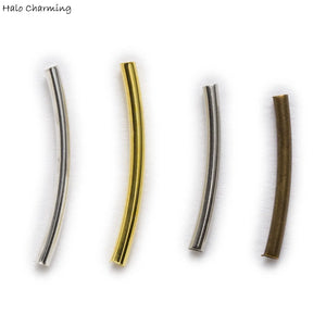 100pcs Copper Curve Tube Spacer Beads Findings 20-30mm