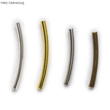 100pcs Copper Curve Tube Spacer Beads Findings 20-30mm