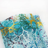 100pcs Coral Print Drawstring Bags Silk Organza Gift Pouch