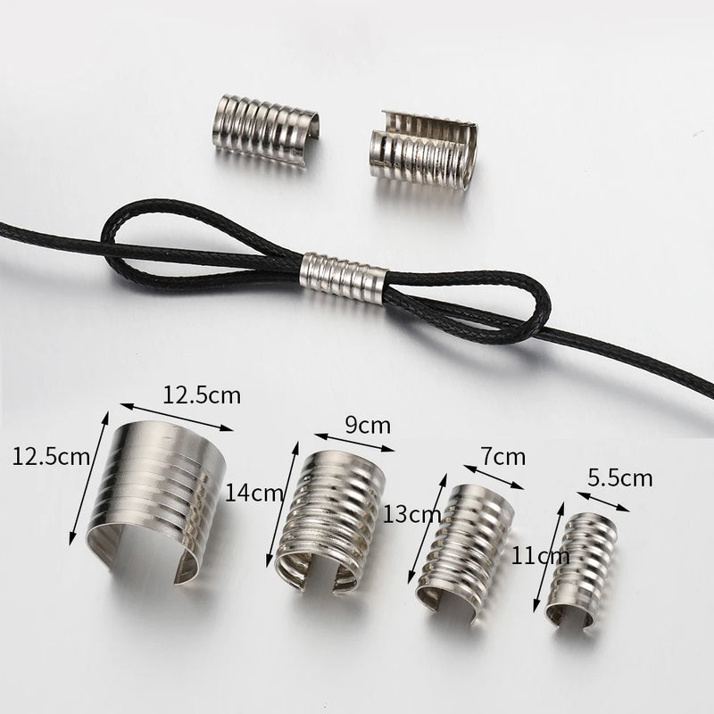 100pcs Cord String Round Crimp End Clip for DIY Jewelry Making