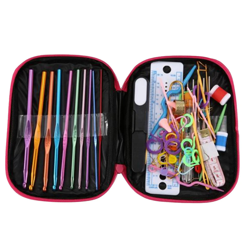 100pcs Crochet Hooks Set with Leather Case
