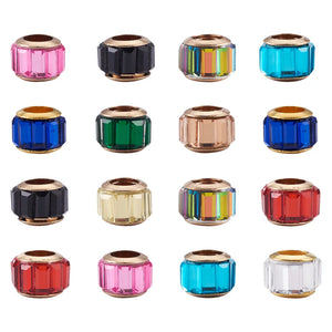 100pcs Crystal Glass European Beads Charm Spacer Rondelle for DIY Bracelet