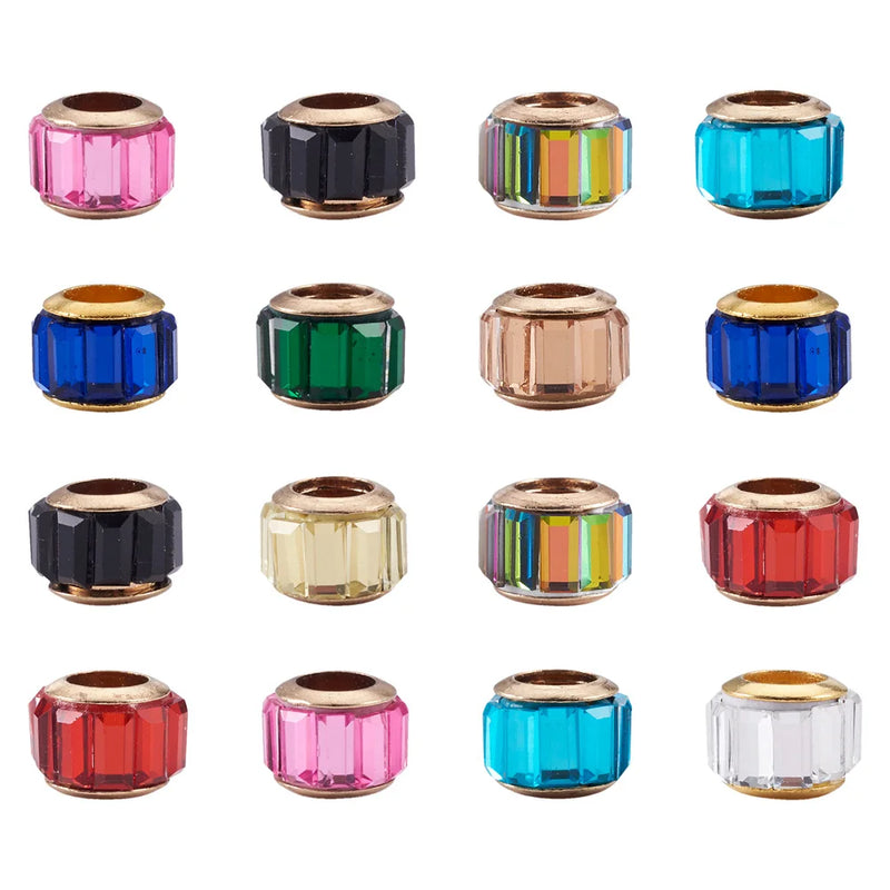 100pcs Crystal Glass European Beads Charm Spacer Rondelle for DIY Bracelet