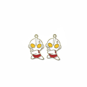 100pcs Ultraman Little Monster Drop Oil Pendants Alloy Necklace Earrings