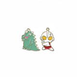 100pcs Ultraman Little Monster Drop Oil Pendants Alloy Necklace Earrings