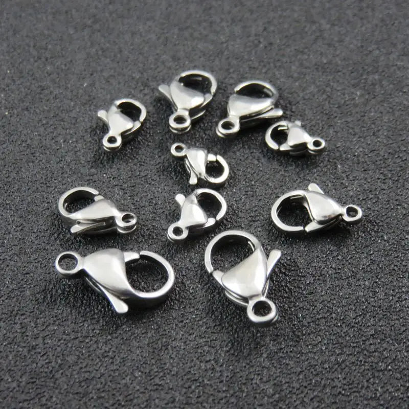 100pcs Stainless Steel Lobster Clasps for Bracelet Jewelry Findings