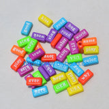100pcs DIY Jewelry Acrylic Beads 15*7MM Rectangle Mix Letter Beads