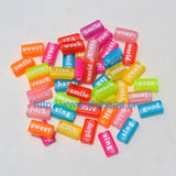 100pcs DIY Bracelet Acrylic Beads 15*7MM Rectangle Mix Letter Beads