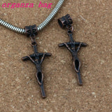 100pcs Ancient Copper Crucifix Cross Religious Charm Beads for Bracelet Jewelry