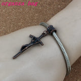100pcs Ancient Copper Crucifix Cross Religious Charm Beads for Bracelet Jewelry