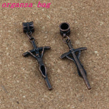 100pcs Ancient Copper Crucifix Cross Religious Charm Beads for Bracelet Jewelry