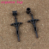 100pcs Ancient Copper Crucifix Cross Religious Charm Beads for Bracelet Jewelry