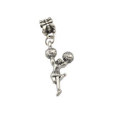 100pcs Tibetan Silver Cheerleader Girl Charm Beads 13x40mm