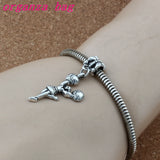 100pcs Tibetan Silver Cheerleader Girl Charm Beads 13x40mm