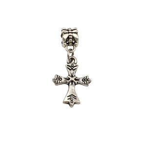 100pcs Cross Charm Big Hole Beads Fit European Bracelet 15x33mm A-268a