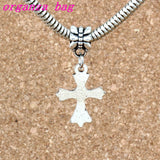 100pcs Cross Charm Big Hole Beads Fit European Bracelet 15x33mm A-268a