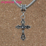 100pcs Jesus Christ Cross Charm Big Hole Beads European Charm Bracelet