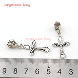 100pcs Jesus Christ Cross Charm Big Hole Beads European Charm Bracelet