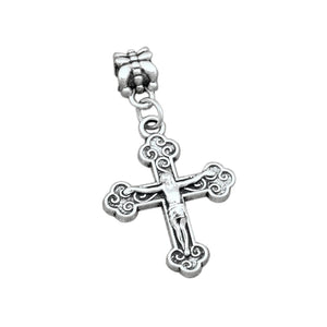 100pcs Jesus Christ Crucifix Cross Religious Charm Beads Fit European Jewelry