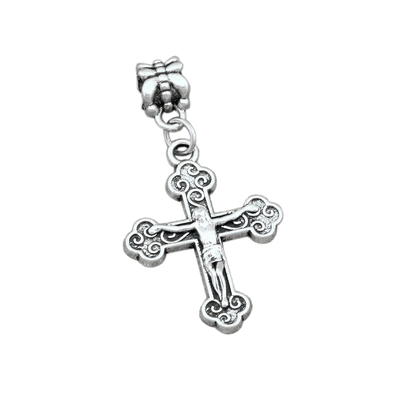 100pcs Jesus Christ Crucifix Cross Religious Charm Beads Fit European Jewelry