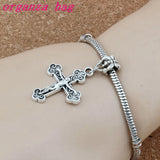100pcs Jesus Christ Crucifix Cross Religious Charm Beads Fit European Jewelry