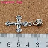 100pcs Jesus Christ Crucifix Cross Religious Charm Beads Fit European Jewelry