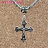100pcs Jesus Christ Crucifix Cross Religious Charm Beads Fit European Jewelry