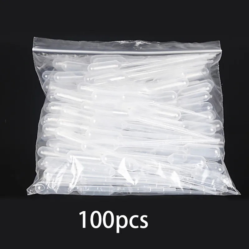 100pcs Disposable 3ML Transfer Pipettes for Silicone Mold UV Epoxy Resin
