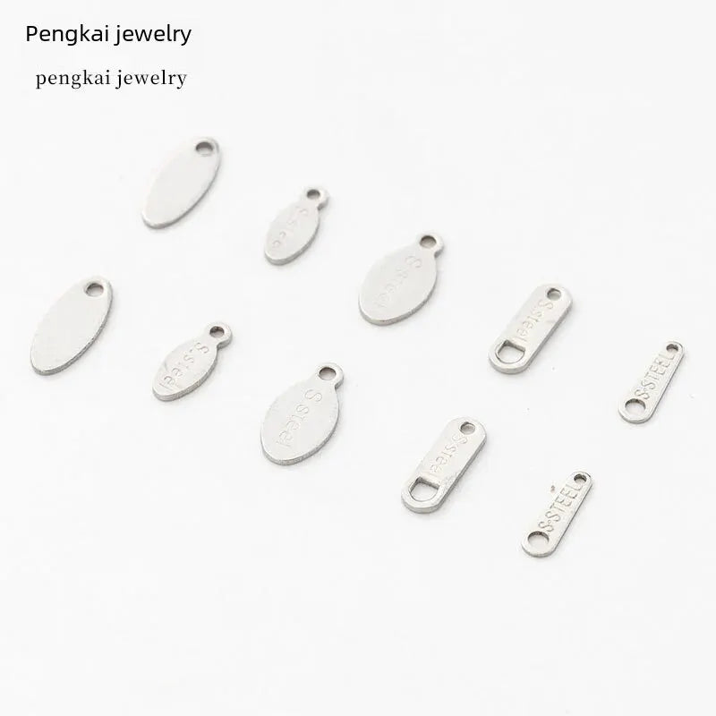 100pcs Stainless Steel Engraved Tail Chain Hook Spring Season Pendant