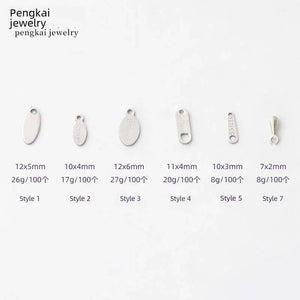 100pcs Stainless Steel Engraved Tail Chain Hook Spring Season Pendant
