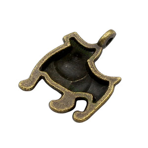 100pcs Bulldog Charms Antique Bronze Pendant 17x13mm