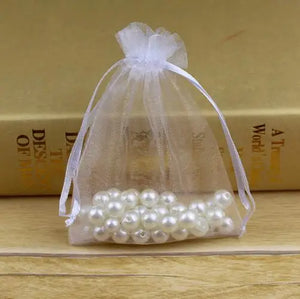 100pcs Drawstring Organza Bags Jewelry Packaging Bags 5x7 7x9 9x12 10x15cm