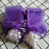 100pcs Drawstring Organza Bags Jewelry Packaging Bags 5x7 7x9 9x12 10x15cm
