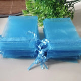 100pcs Drawstring Organza Bags Jewelry Packaging Bags 5x7 7x9 9x12 10x15cm