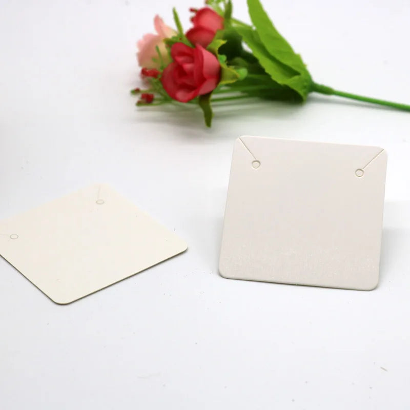 100pcs Earring Display Cards Necklace Jewelry Holder Cardboard Brown Packaging