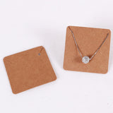 100pcs Earring Display Cards Necklace Jewelry Holder Cardboard Brown Packaging