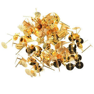 100pcs Earrings Post Pad Blank Findings DIY